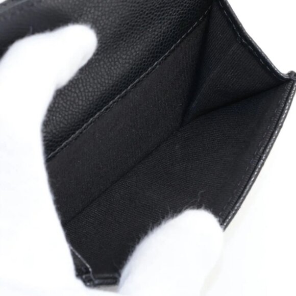 Chanel CC Logo Matelasse Caviar Skin Compact Wallet Black - Picture 7 of 8